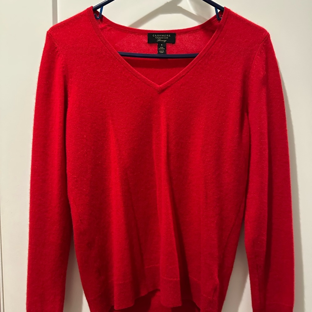 Red V-Neck Sweater